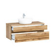 WASCHTISCHKOMBI 101 cm  - Eiche Wotan/Weiß, Natur, Keramik/Holzwerkstoff (101cm) - Xora