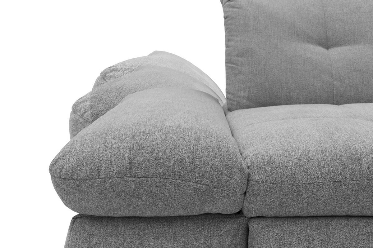 ECKSOFA Grau Mikrofaser  - Chromfarben/Grau, KONVENTIONELL, Textil/Metall (300/172cm) - MID.YOU