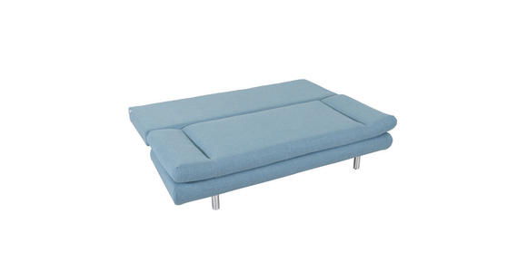 SCHLAFSOFA Flachgewebe Hellblau - Chromfarben/Schwarz, Design, Kunststoff/Textil (194/73/91cm) - Xora