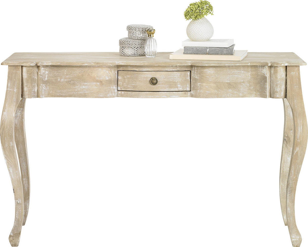 CONSOLĂ in lemn 130/40/80 cm    - alb, Trend, lemn (130/40/80cm) - Ambia Home