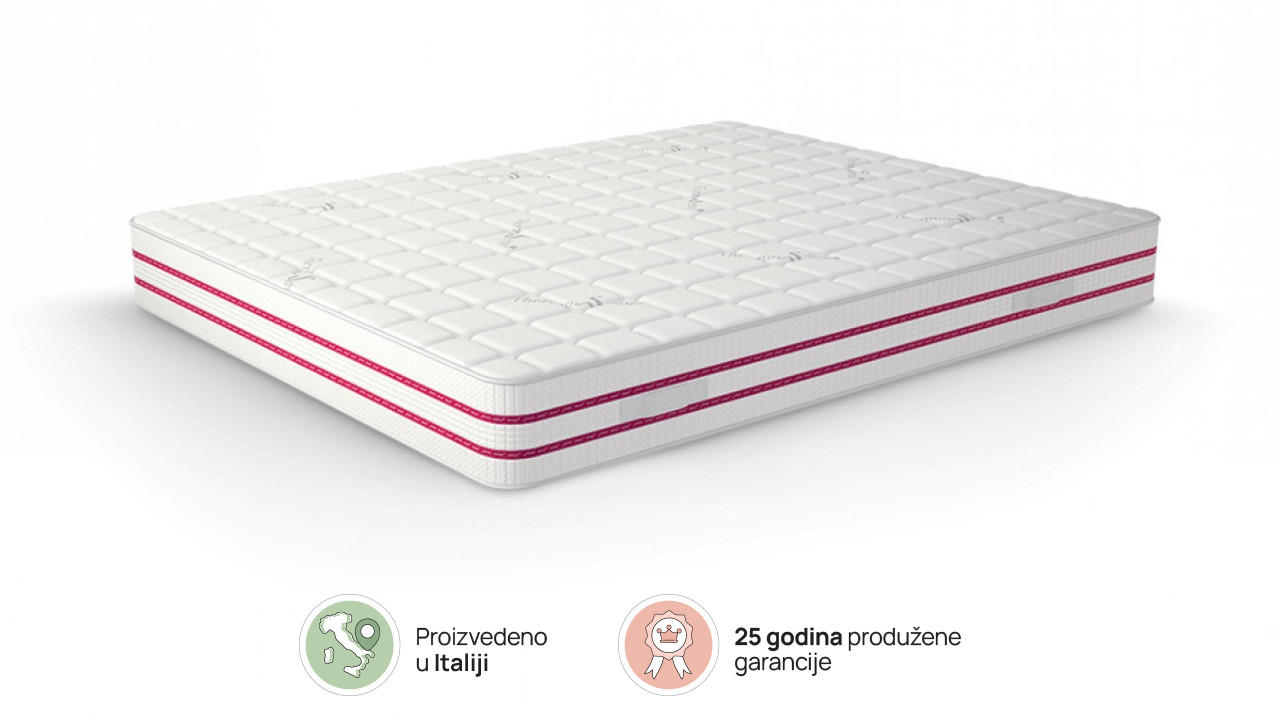 DUŠEK – 25 godina garancije      - Osnovno, tekstil (180/21/200cm)