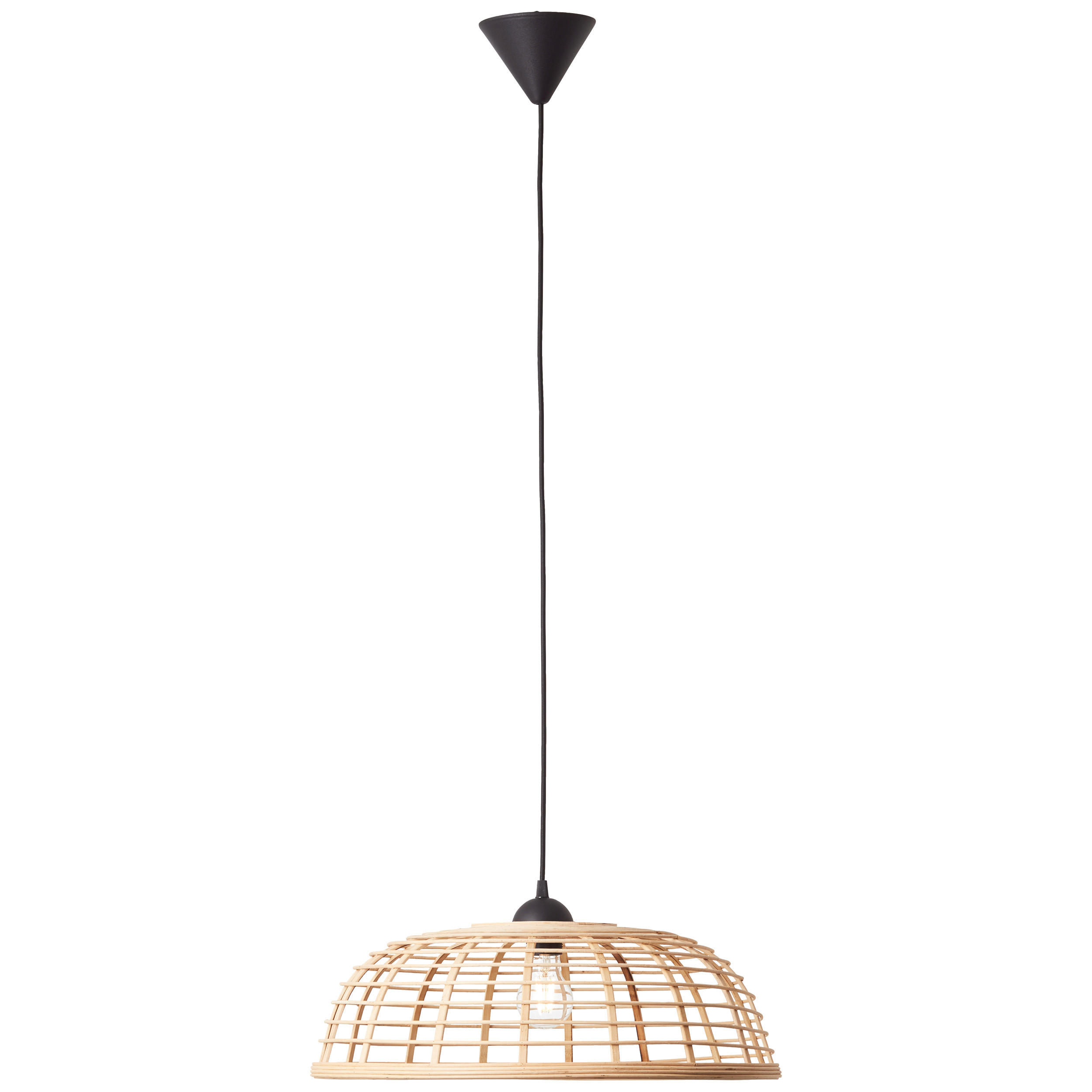 HÄNGELEUCHTE 48/130 cm    - Schwarz, Natur, Holz/Kunststoff (48/130cm) - Brilliant