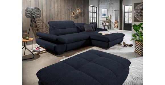 ECKSOFA  in Mikrofaser Dunkelgrau  290/198 cm  - Dunkelgrau/Schwarz, Design, Textil/Metall (290/198cm) - Xora