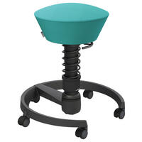BÜROHOCKER 55/45,66/55 cm  - Türkis/Schwarz, Basics, Kunststoff/Textil (55/45,66/55cm) - Aeris