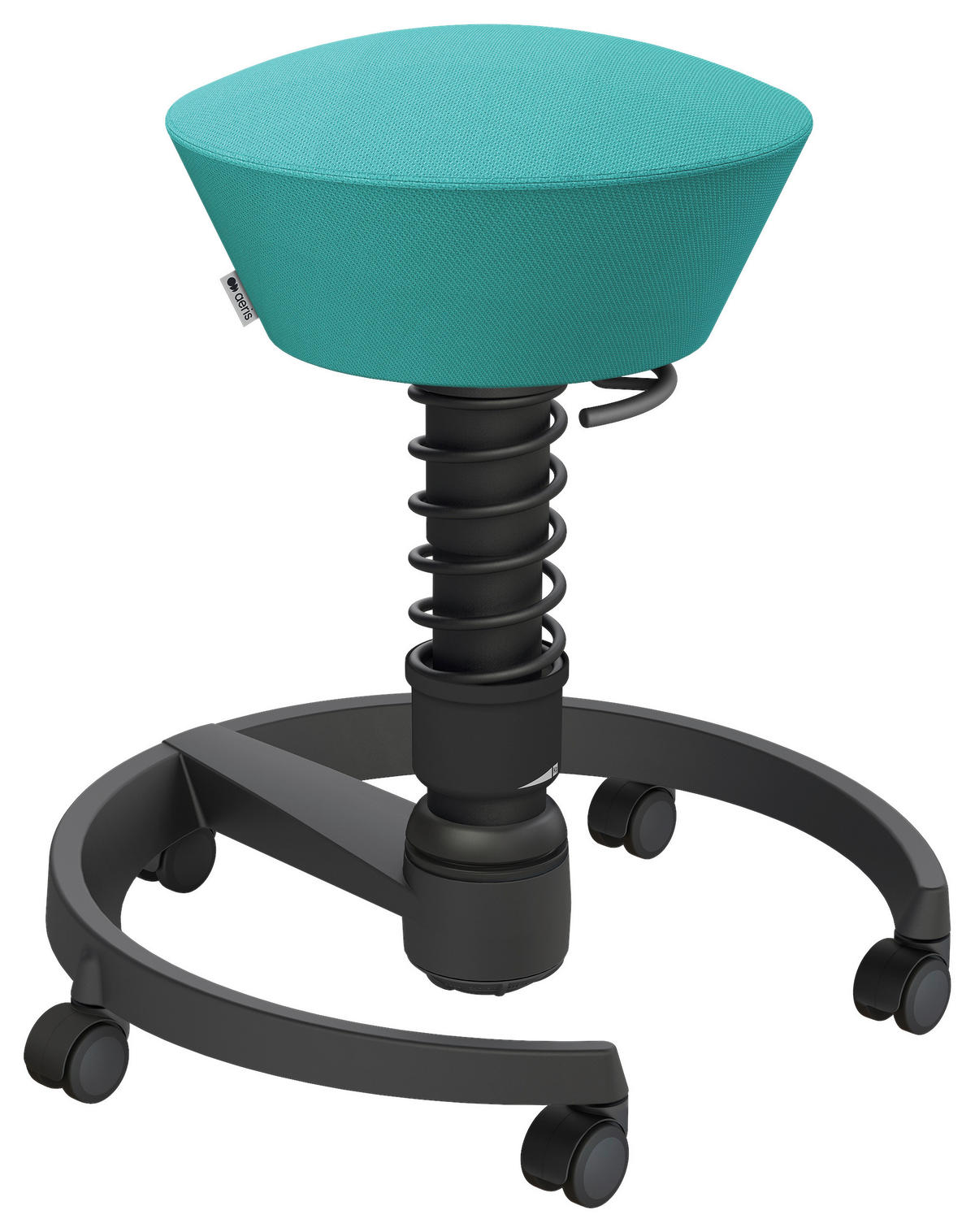 BÜROHOCKER 55/45,66/55 cm  - Türkis/Schwarz, Basics, Kunststoff/Textil (55/45,66/55cm) - Aeris