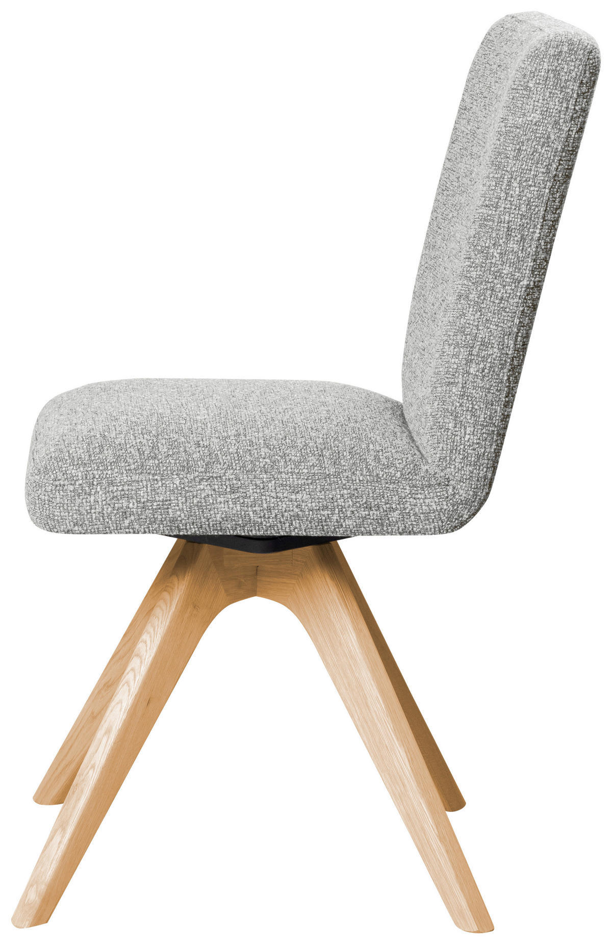 STUHL drehbar - Eichefarben/Hellgrau, KONVENTIONELL, Holz/Textil (47/89/60cm) - Linea Natura