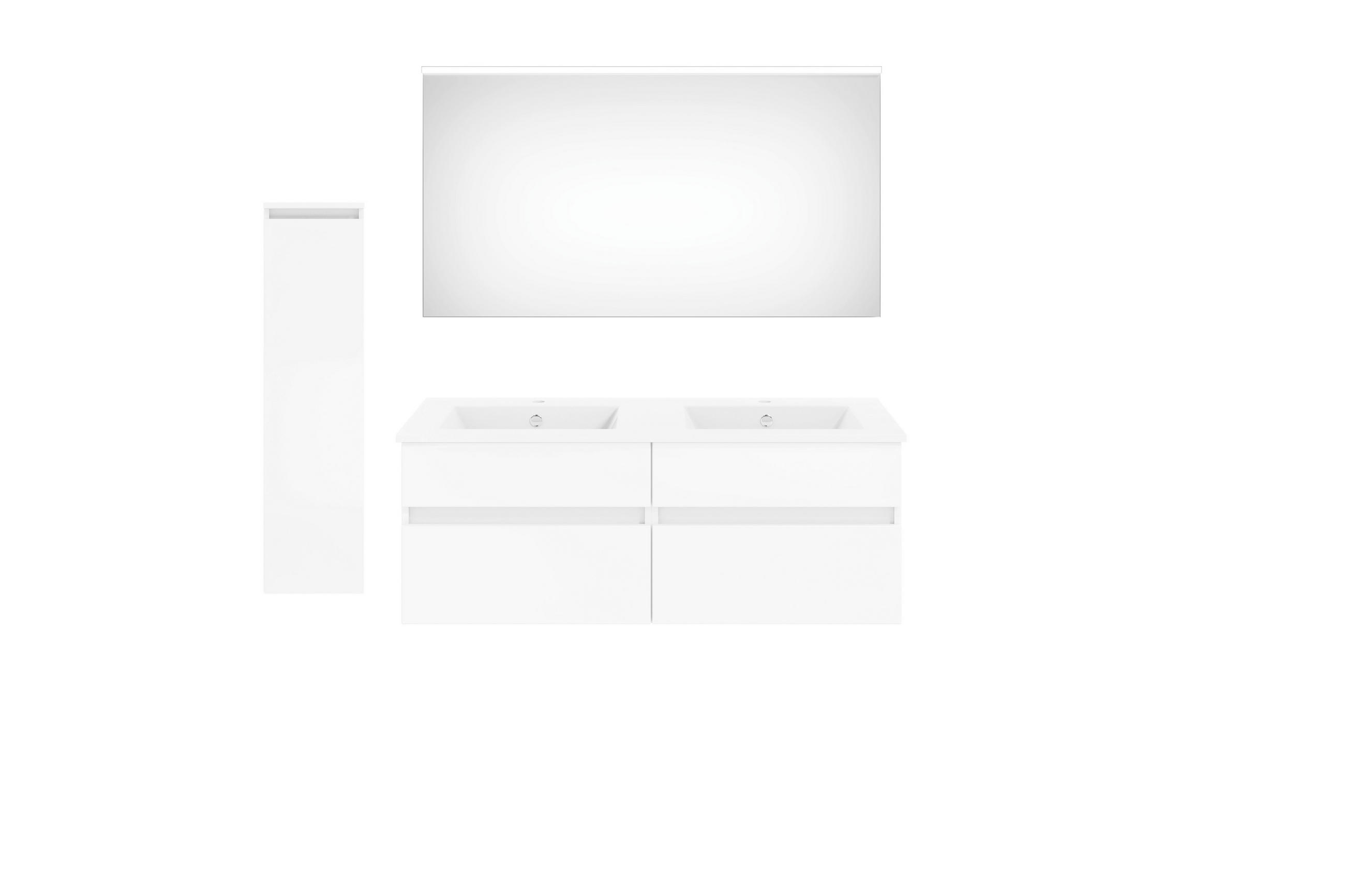 BADEZIMMER  in 150 cm  - Weiß Hochglanz/Dunkelgrau, KONVENTIONELL, Keramik/Holzwerkstoff (150cm) - Puris