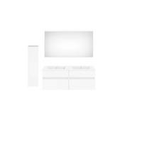 BADEZIMMER 150 cm  - Weiss Hochglanz/Weiss, Konventionell, Keramik/Holzwerkstoff (150cm) - Puris