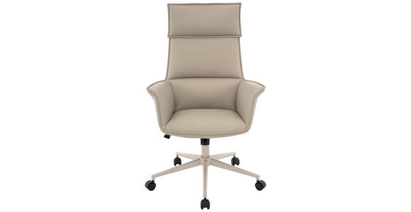 CHEFSESSEL Lederlook Taupe - Taupe, MODERN, Kunststoff/Textil (67/111-121/65cm) - Novel