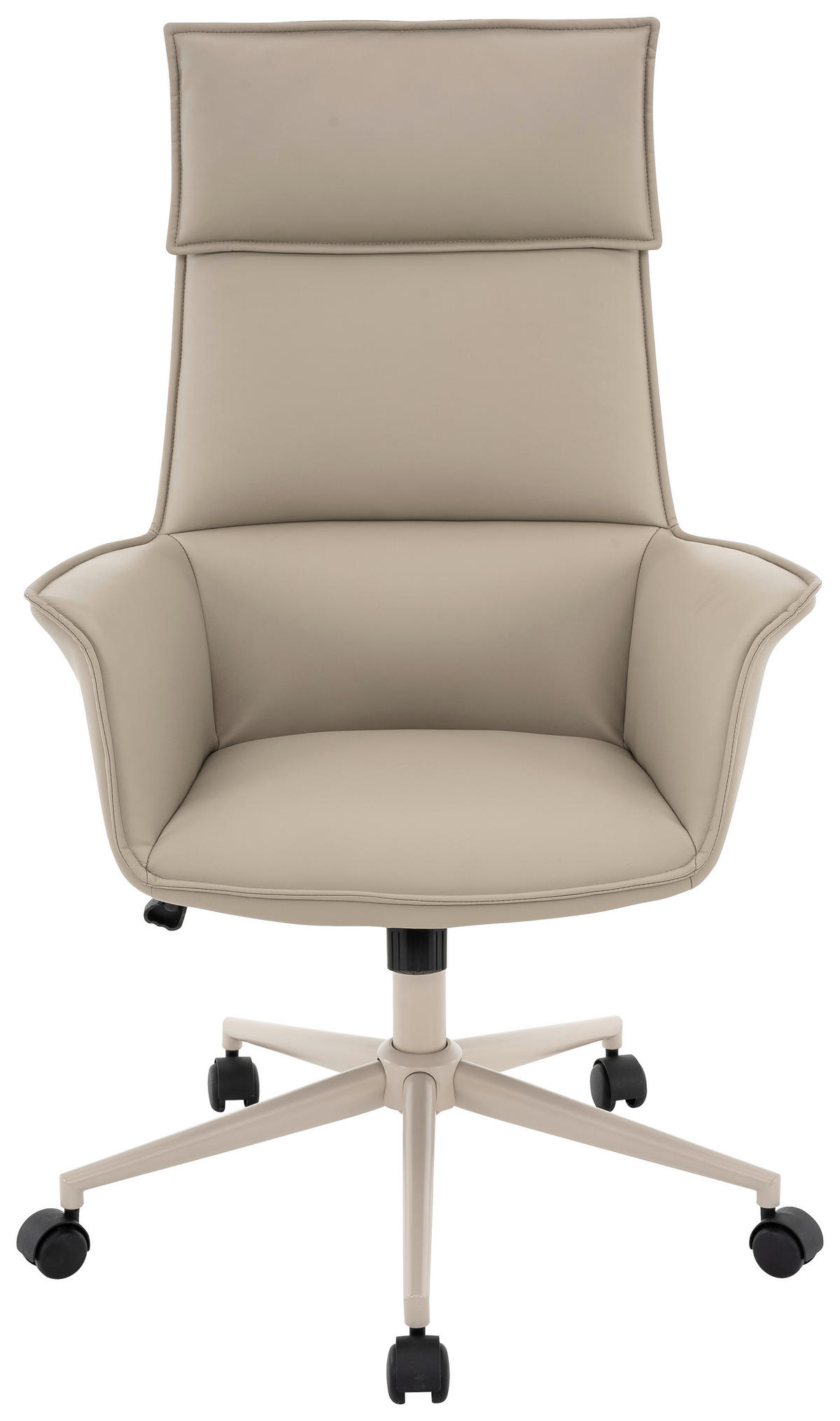 DREHSTUHL Lederlook Taupe  - Taupe, MODERN, Kunststoff/Textil (67/111-121/65cm) - Novel