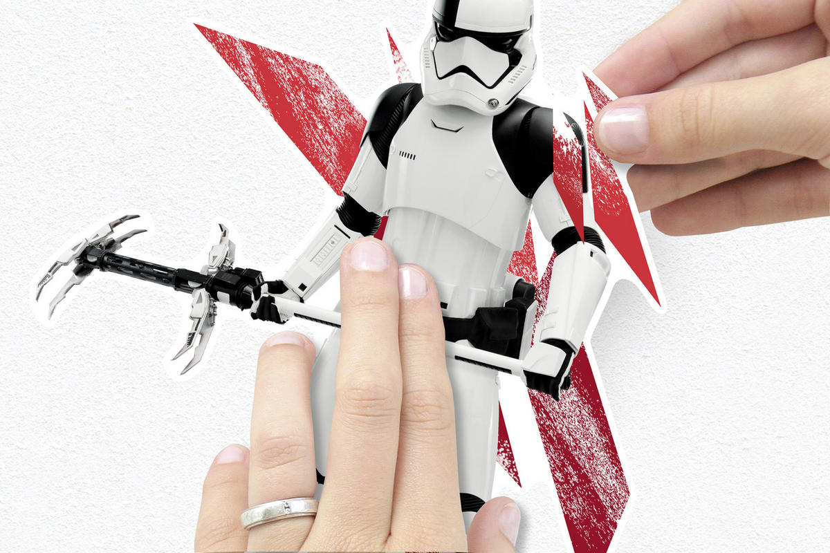 DEKOSTICKER Star Wars The Last Jedi  - Rot/Schwarz, LIFESTYLE, Kunststoff (100/70cm) - Komar