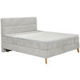 BOXSPRINGBETT 180/200 cm  in Hellgrau  - Eichefarben/Hellgrau, KONVENTIONELL, Holz/Textil (180/200cm) - Carryhome