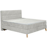 BOXSPRINGBETT 180/200 cm  in Hellgrau  - Eichefarben/Hellgrau, KONVENTIONELL, Holz/Textil (180/200cm) - Carryhome