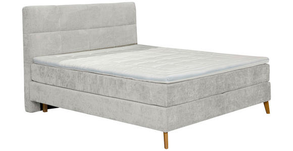 BOXSPRINGBETT 180/200 cm  in Hellgrau  - Eichefarben/Hellgrau, KONVENTIONELL, Holz/Textil (180/200cm) - Carryhome