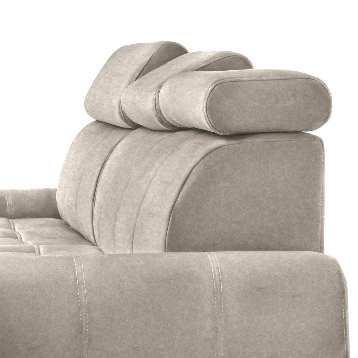 ECKSOFA in Velours Hellbraun  - Chromfarben/Hellbraun, Design, Kunststoff/Textil (173/276cm) - Stylife