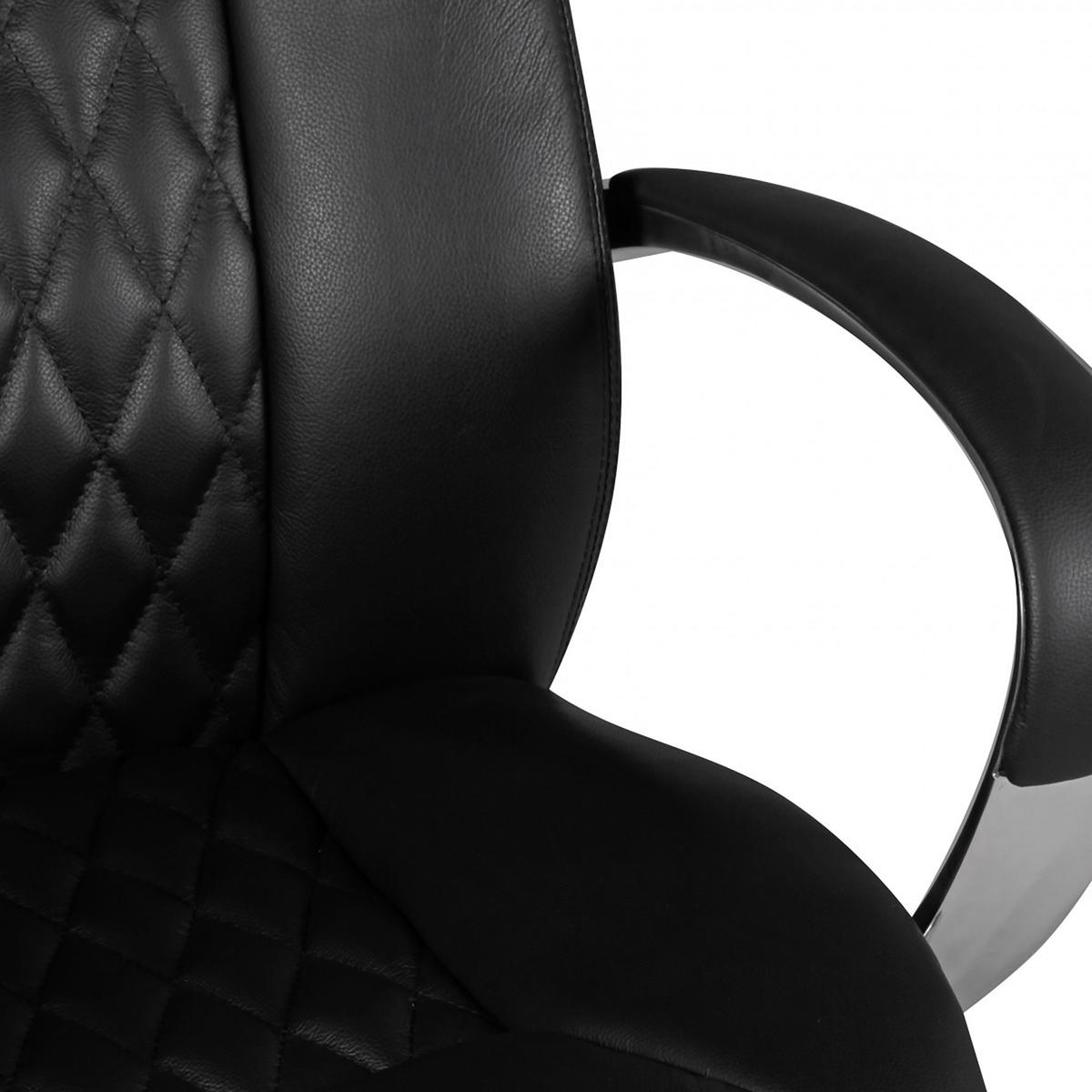 CHEFSESSEL  in Lederlook Schwarz  - Alufarben/Schwarz, Modern, Leder/Kunststoff (68/130/68cm) - MID.YOU