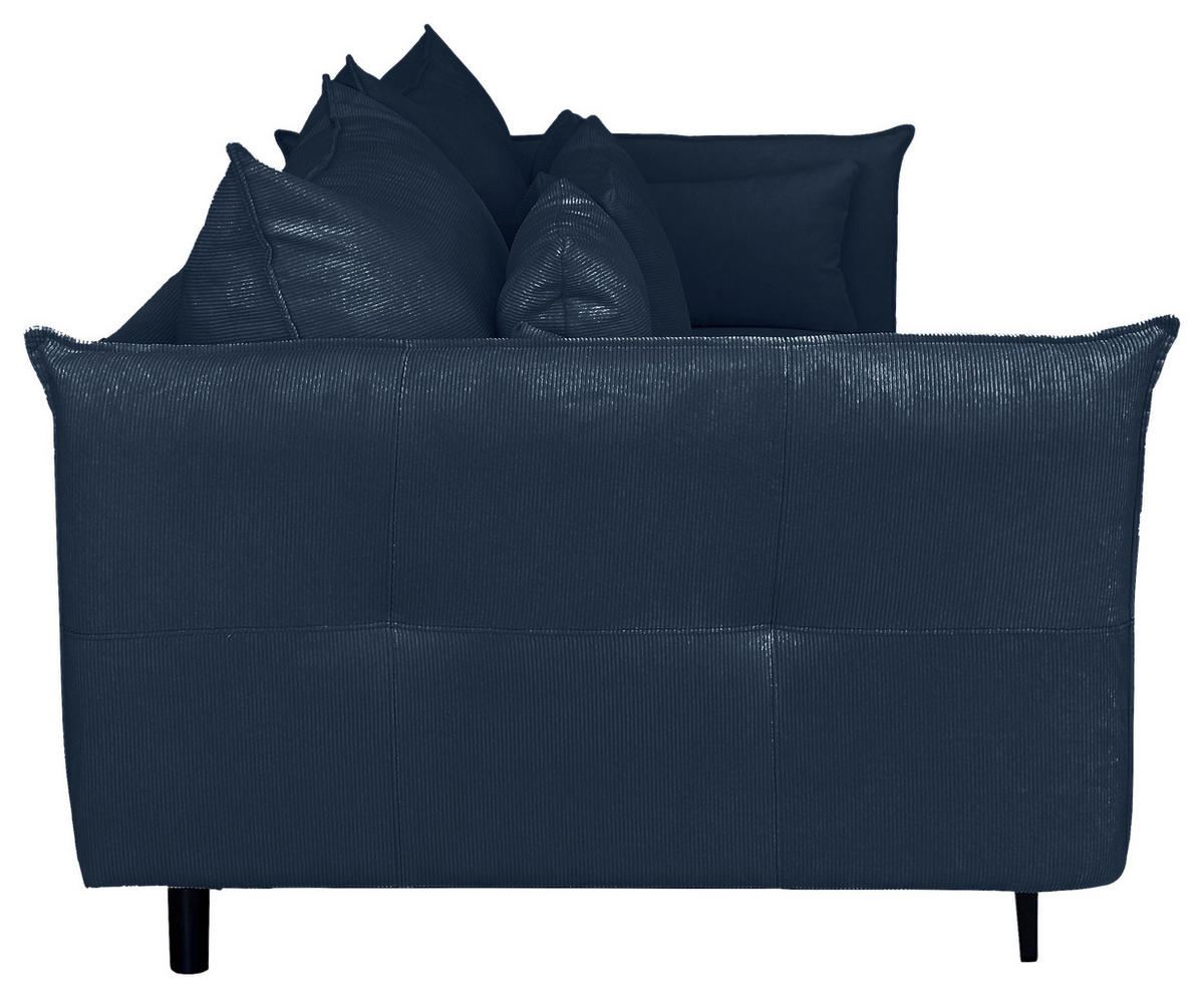 2-SITZER-SOFA in Cord Blau  - Blau/Schwarz, Design, Kunststoff/Textil (262/91/115cm) - MID.YOU