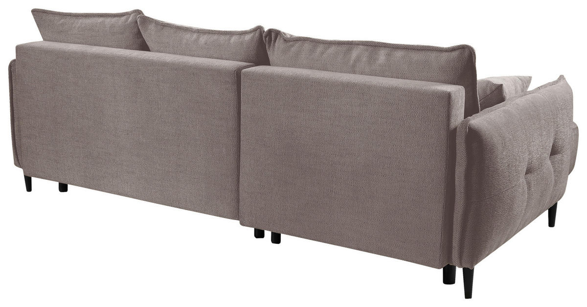 ECKSOFA  in Struktur Taupe  165/244 cm  - Taupe/Schwarz, Design, Holz/Textil (165/244cm) - MID.YOU
