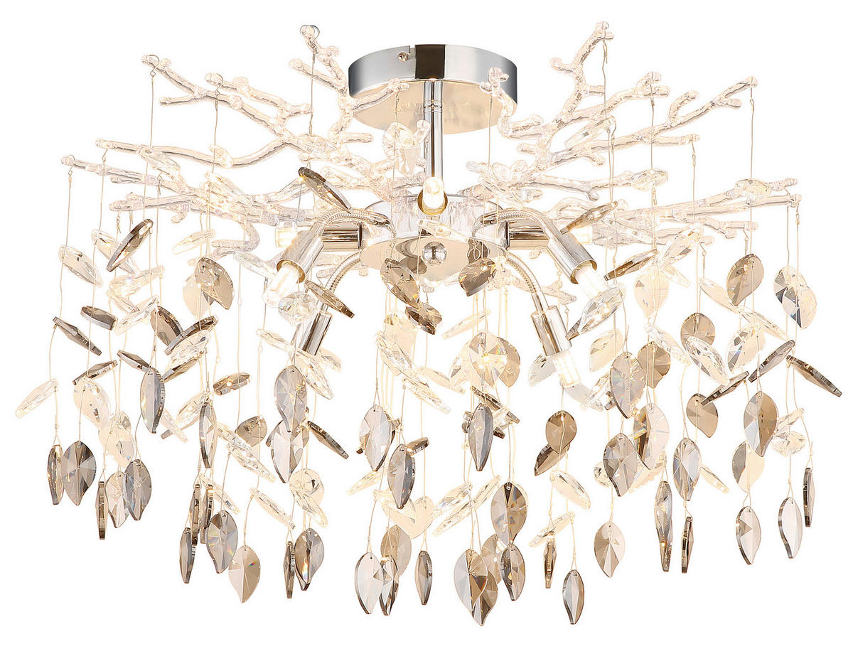 DECKENLEUCHTE Danna 61/46 cm   - Klar/Chromfarben, LIFESTYLE, Glas/Kunststoff (61/46cm) - Globo