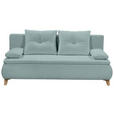 SCHLAFSOFA Webstoff Mintgrün  - Eichefarben/Mintgrün, Design, Kunststoff/Textil (202/94/104cm) - Carryhome