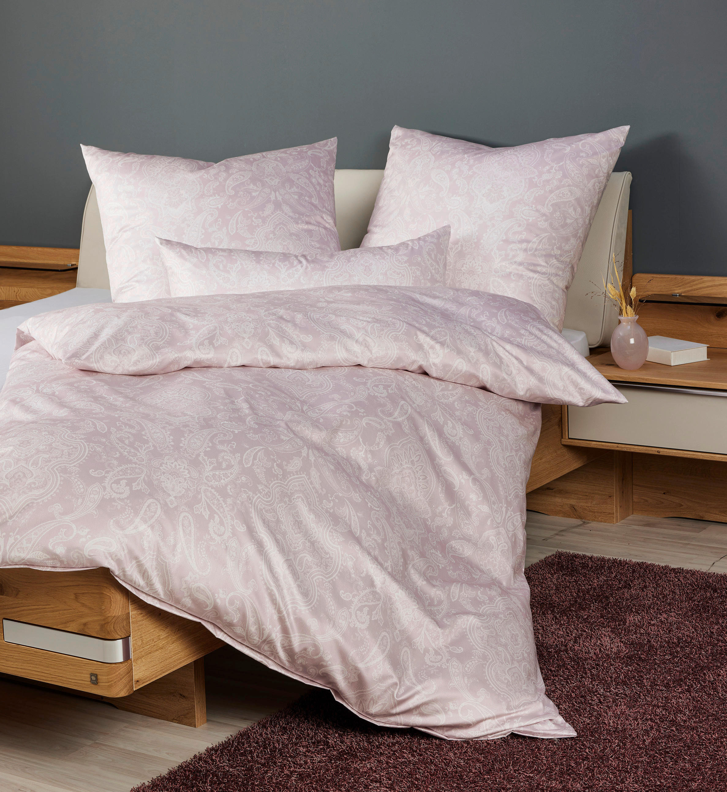 POSTELJINA 135/200 cm   - ružičasta, Konvencionalno, tekstil (135/200cm) - Janine