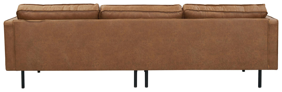 3-SITZER-SOFA in Lederlook Braun  - Schwarz/Braun, Design, Leder (275/84/90cm) - MID.YOU