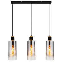 HÄNGELEUCHTE 68/12/150 cm  - Klar/Schwarz, Design, Glas/Holz (68/12/150cm) - Globo
