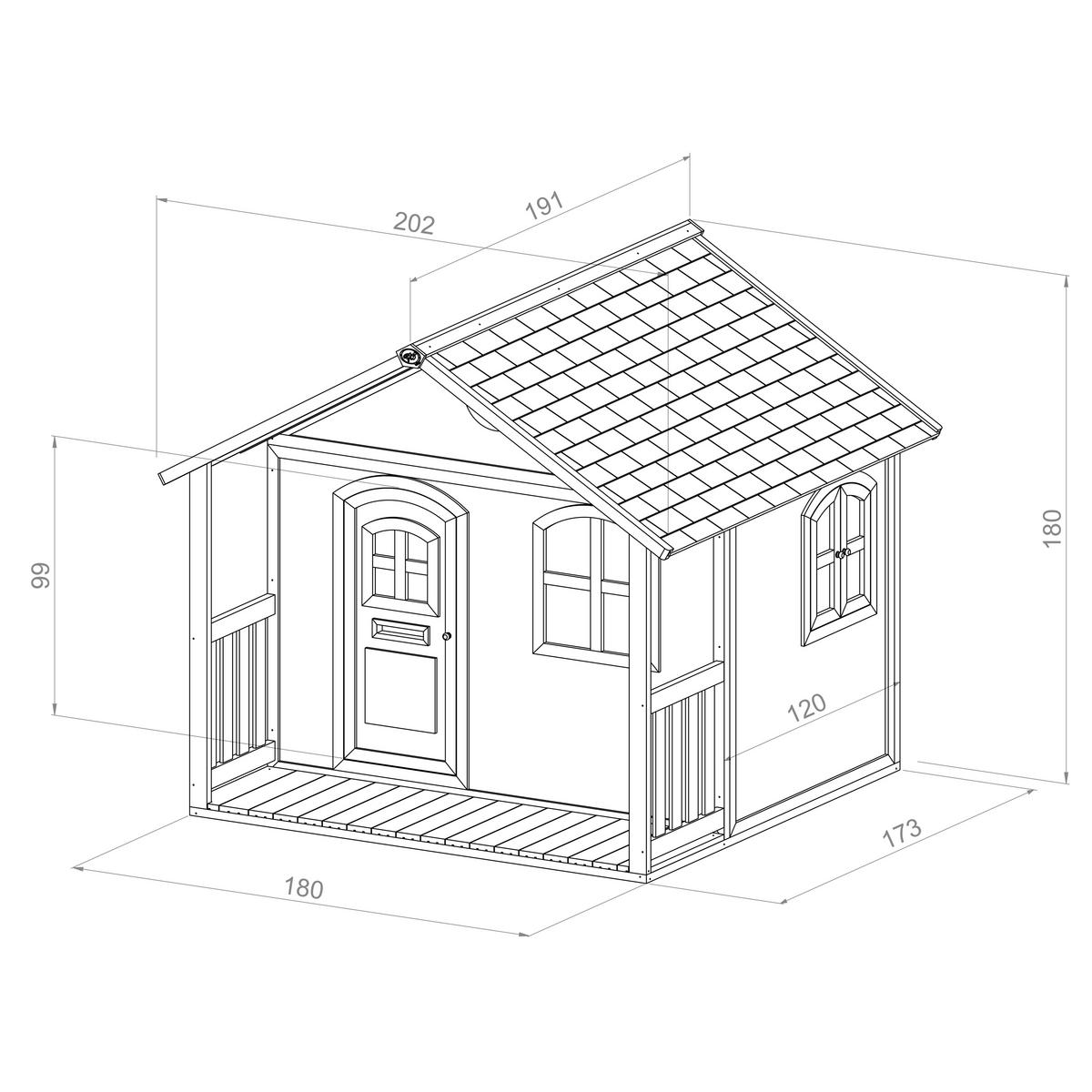 SPIELHAUS 202/180/191 cm SPIELHAUS MILAN  - Braun/Weiß, Basics, Holz (202/180/191cm) - Ambia Garden