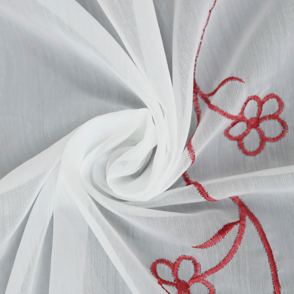 KURZGARDINE   90/60 cm   - Rot/Weiß, Basics, Textil (90/60cm)