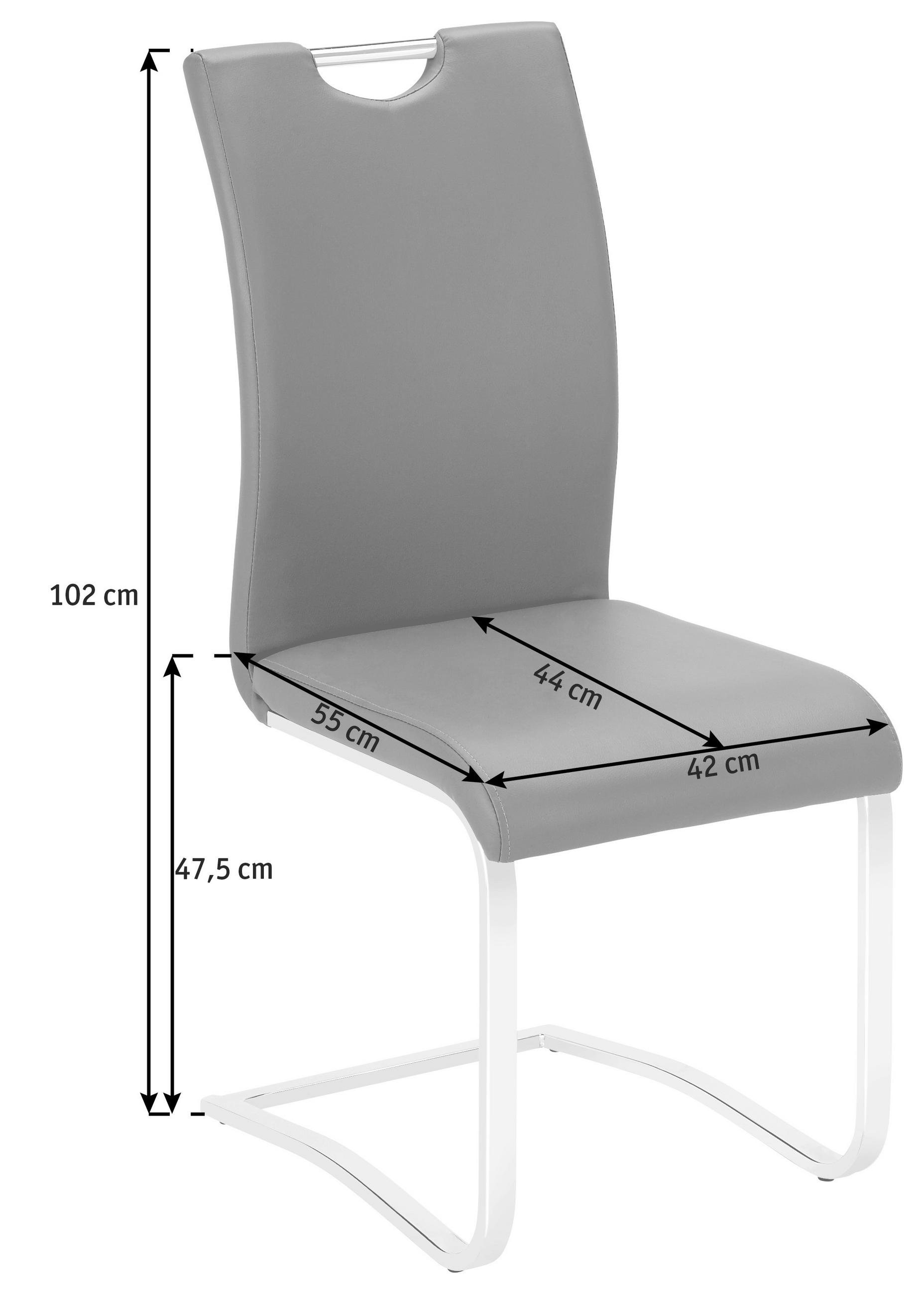 SCHWINGSTUHL  in Lederlook  - Chromfarben/Weiß, Design, Textil/Metall (42/97/55cm) - Carryhome