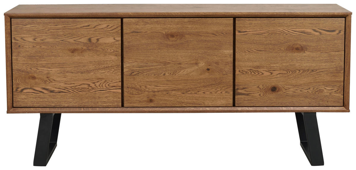 SIDEBOARD 160/73/45 cm  - brun/svart, Design, metall/trä (160/73/45cm) - Rowico
