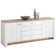 SIDEBOARD 194/79/45 cm  - Eichefarben/Schwarz, KONVENTIONELL, Holzwerkstoff/Kunststoff (194/79/45cm) - Hom`in