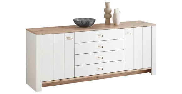 SIDEBOARD 194/79/45 cm  - Eichefarben/Schwarz, KONVENTIONELL, Holzwerkstoff/Kunststoff (194/79/45cm) - Hom`in