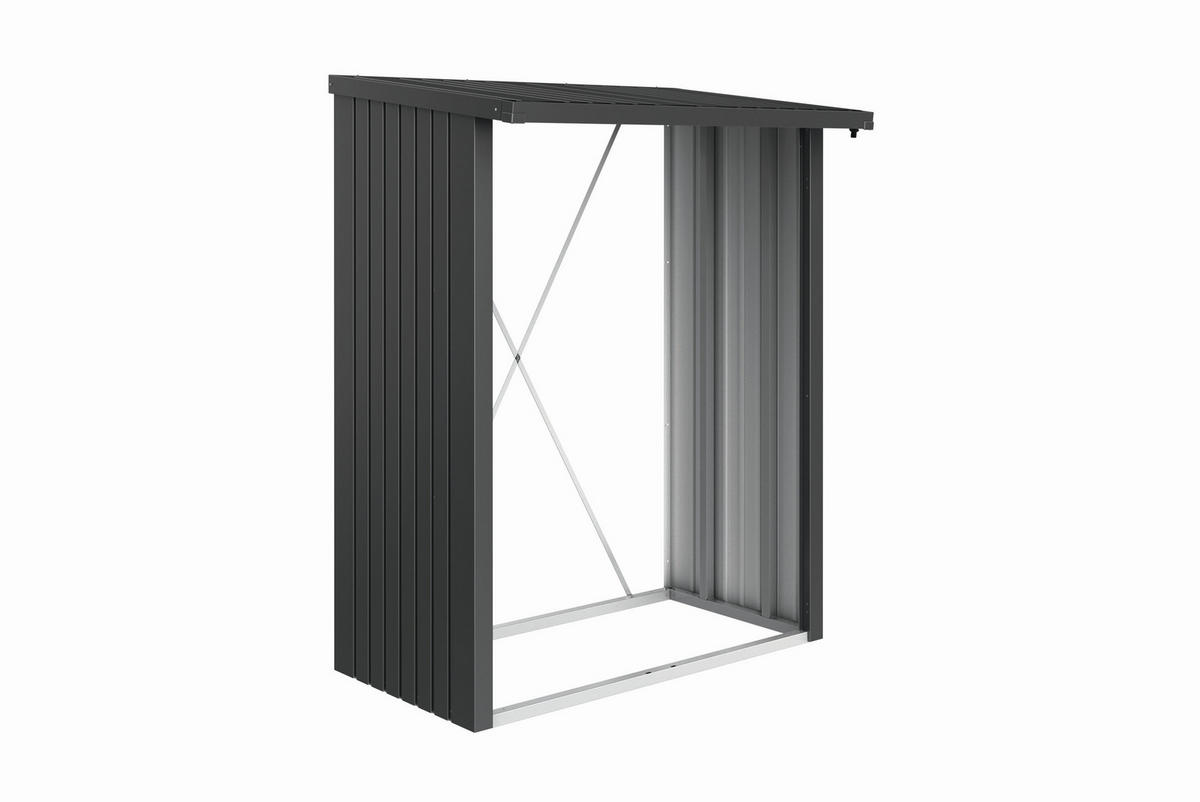 KAMINHOLZREGAL 157/199/102 cm  Metall  - Dunkelgrau, Design, Metall (157/199/102cm) - Biohort