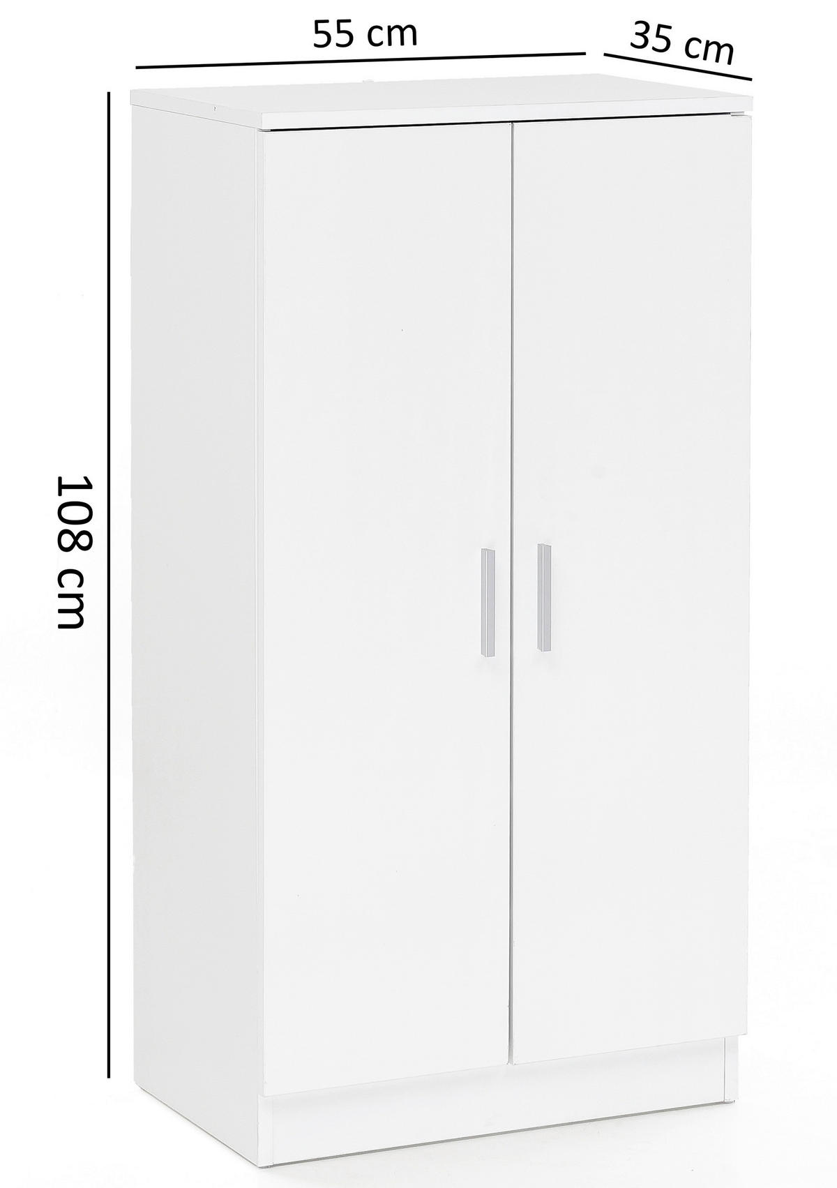 BOTNÍK, bílá, 55/108/35 cm - bílá/barvy stříbra, Konvenční, kov/kompozitní dřevo (55/108/35cm) - MID.YOU