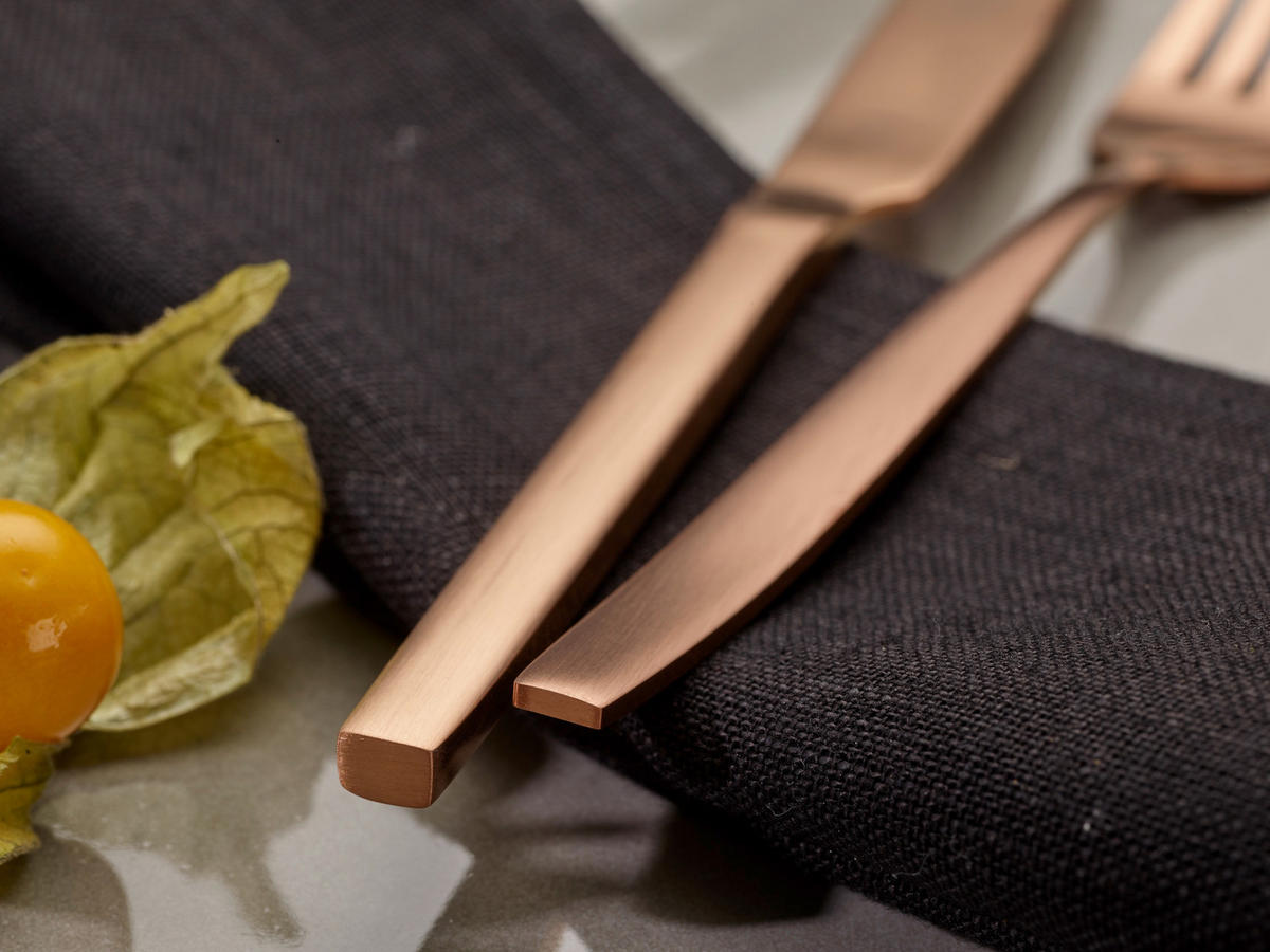 BESTECKSET Tavira 30-teilig Edelstahl  - Bronzefarben, Basics, Metall (1,22kg) - Echtwerk