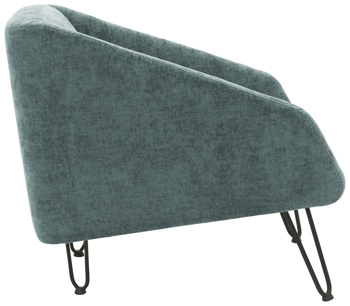 SESSEL in Chenille Blau  - Blau/Creme, Basics, Textil/Metall (60/71/83cm) - Livetastic