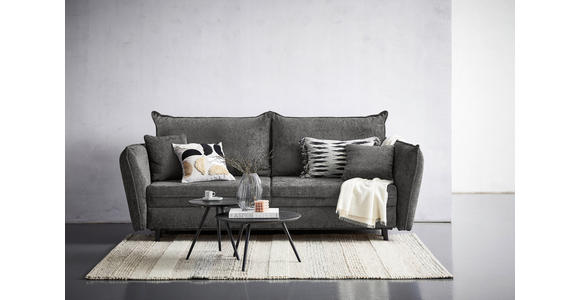 SCHLAFSOFA in Chenille Grau  - Schwarz/Grau, KONVENTIONELL, Holz/Textil (238/99/108cm) - Carryhome