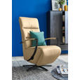 RELAXSESSEL in Leder Beige  - Beige/Schwarz, Design, Leder/Metall (64/112/80cm) - Cantus