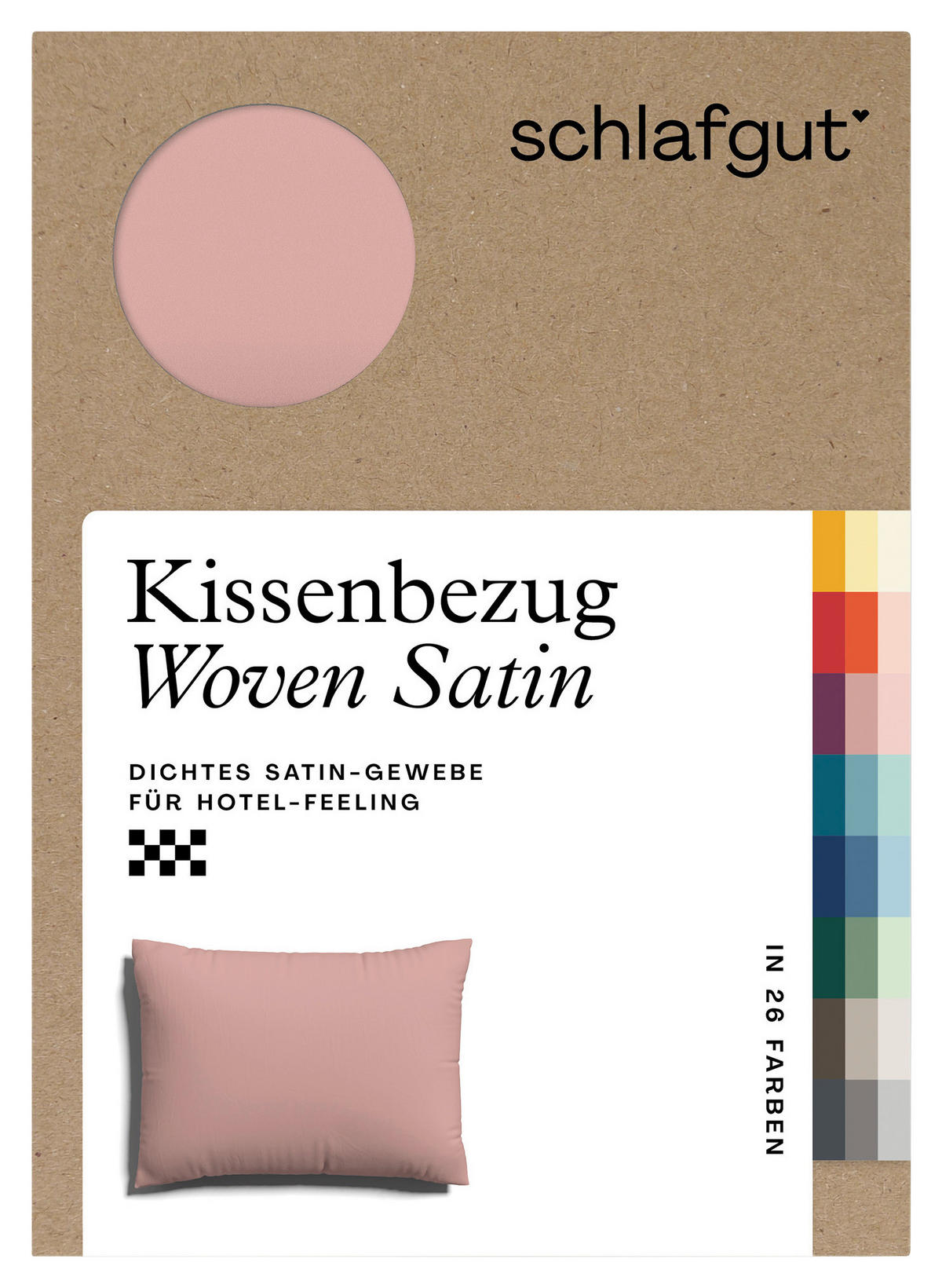 KOPFPOLSTERBEZUG WOVEN SATIN 60/80 cm  - Dunkelrosa, Basics, Textil (60/80cm) - Schlafgut