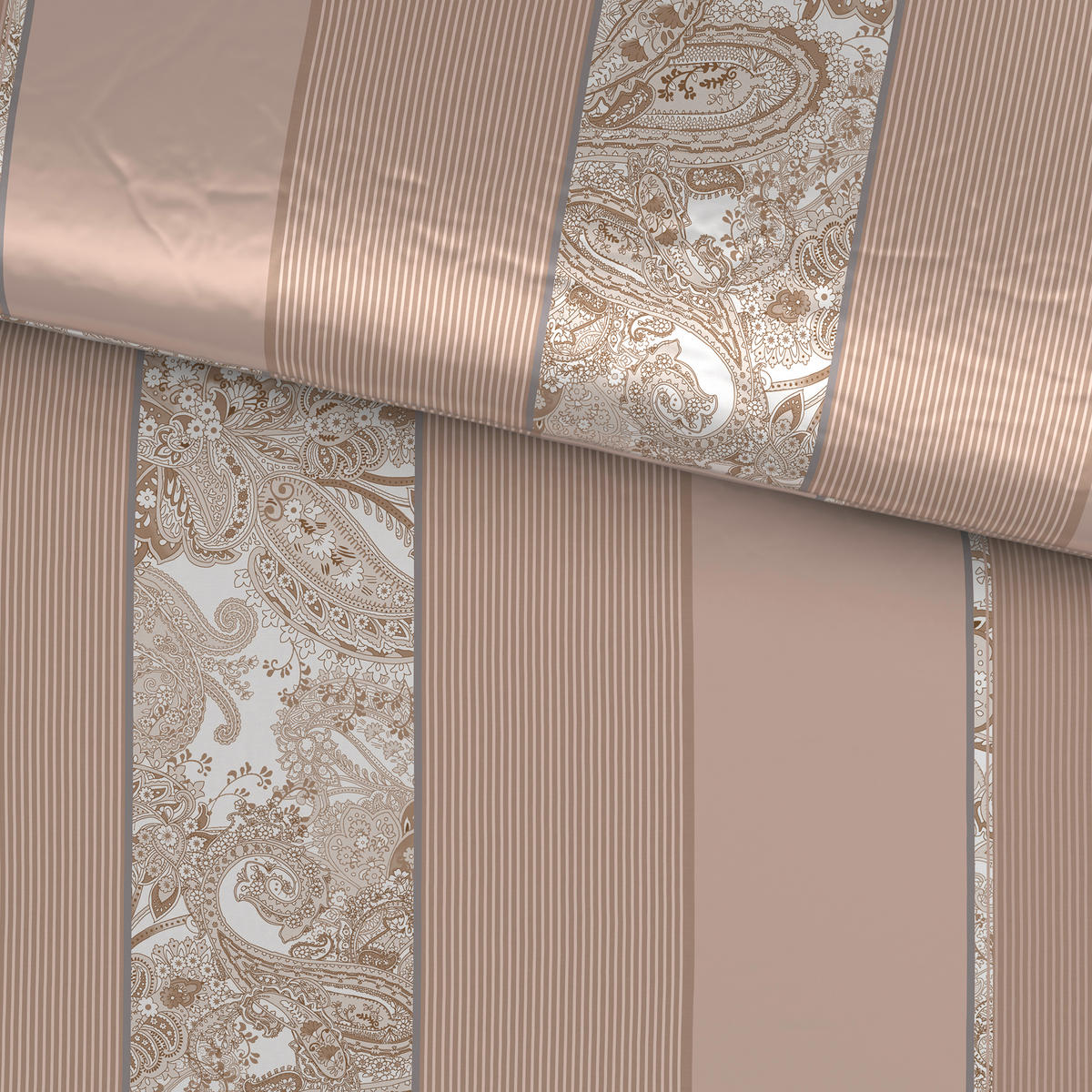 BETTWÄSCHE STRIPES DK Satin 135/200 cm  - Beige, Design, Textil (135/200cm) - Dieter Knoll