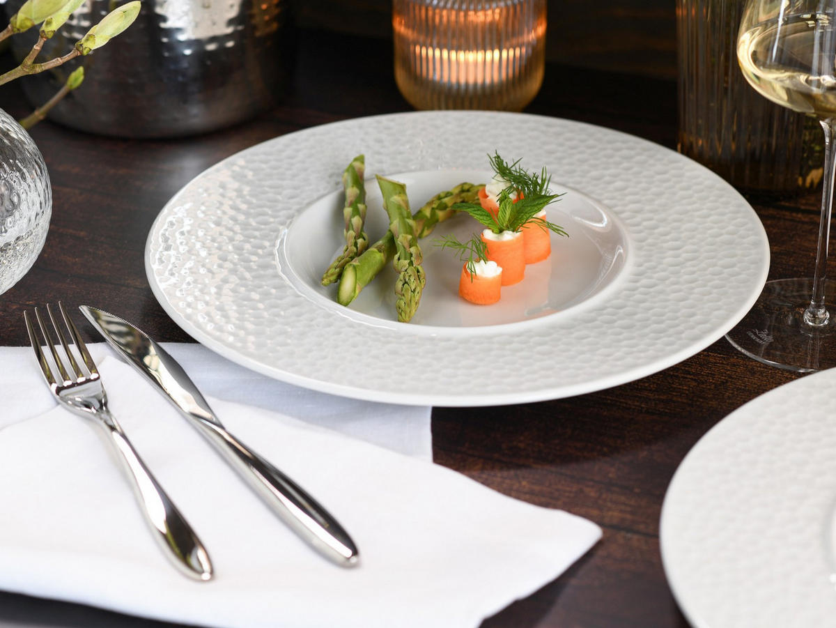 GOURMETTELLER Show Time Hammer Weiss 30/2,5 cm  - Weiss, Basics, Keramik (30/2,5cm) - Creatable