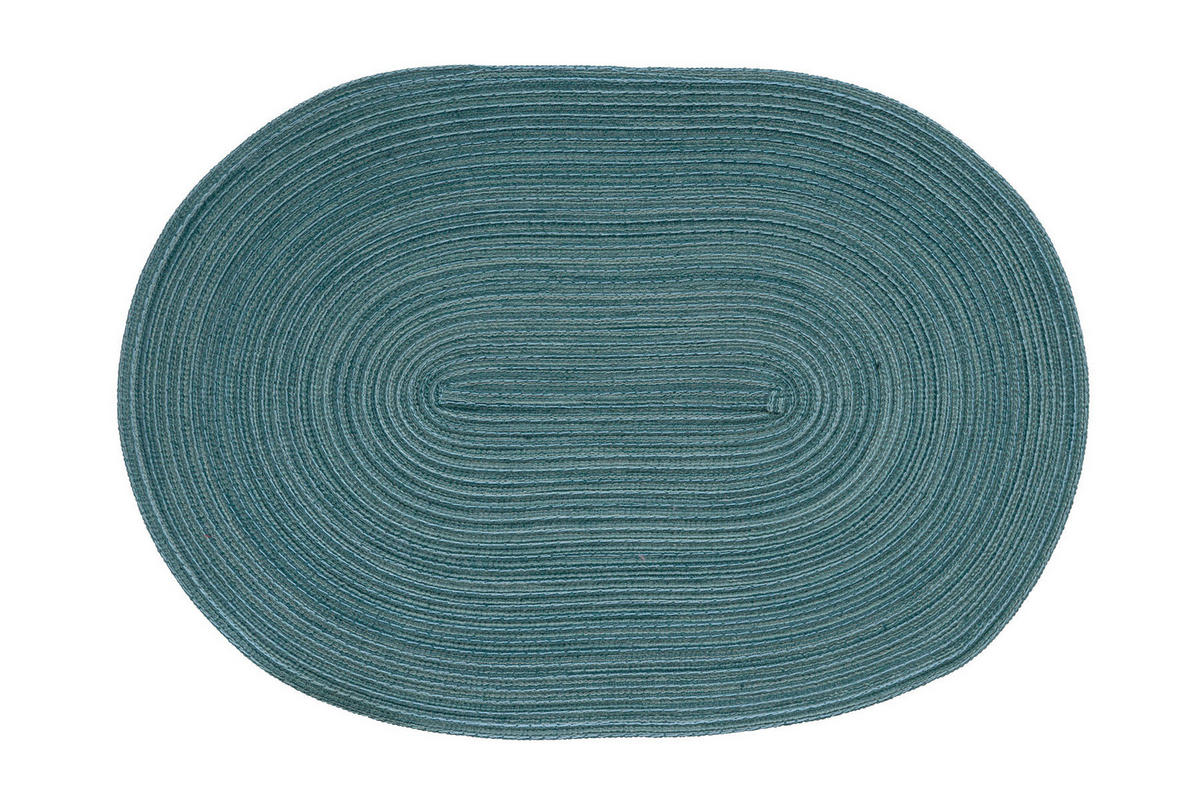 TISCHSET Basic Textil Textilgeflecht Petrol, Dunkelgrün 48/33 cm  - Dunkelgrün/Petrol, Basics, Textil (48/33cm)