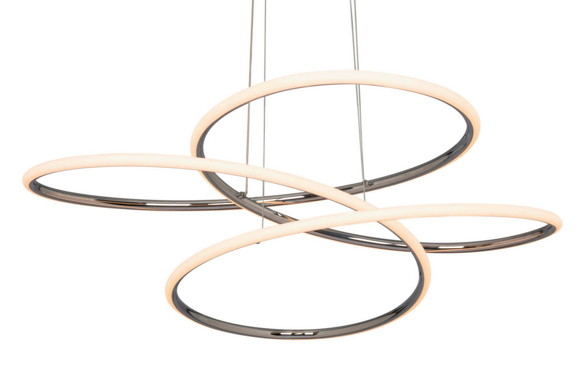 LED FÜGGŐLÁMPA 84,5/150 cm  - ezüst, Design, műanyag/fém (84,5/150cm) - Novel