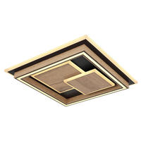 LED-DECKENLEUCHTE 32 W    41/41/7,6 cm  - Dunkelbraun/Opal, Design, Holzwerkstoff/Kunststoff (41/41/7,6cm) - Globo