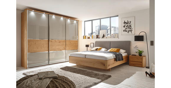 BETT 120/200 cm in Anthrazit, Eichefarben - Eichefarben/Anthrazit, KONVENTIONELL, Holz/Textil (120/200cm) - Valnatura
