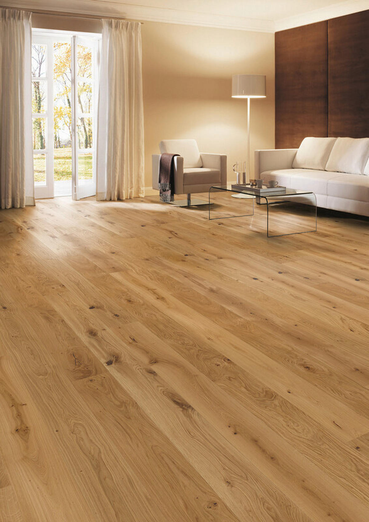 LANDHAUSDIELE, Eiche Mattlack  per  m² - Eichefarben, LIFESTYLE, Holz (170,5/17,6/1,2cm) - Waldwelt