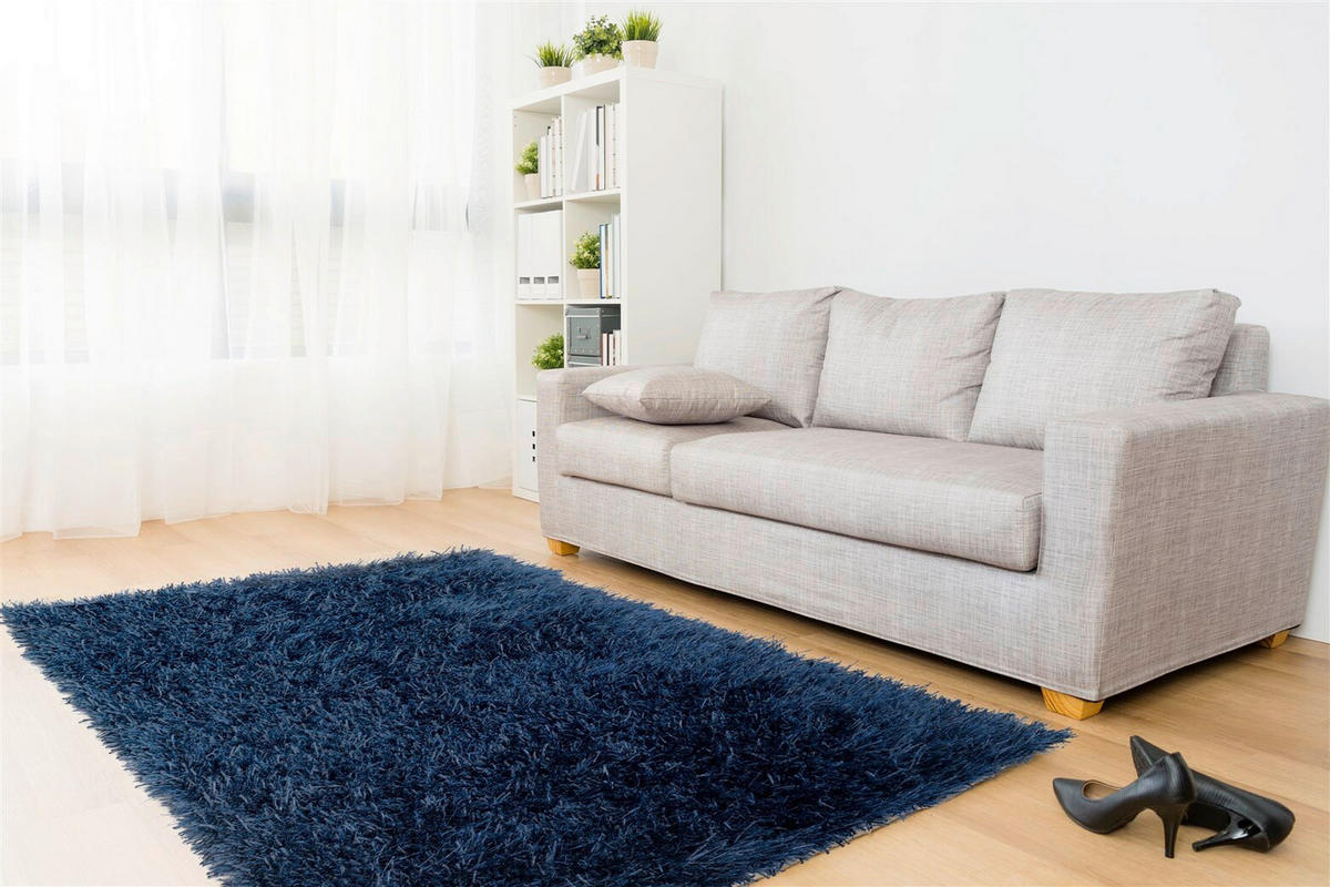 HOCHFLORTEPPICH 60/90 cm Blau rechteckig  - Blau, Basics, Textil (60/90cm) - Kayoom