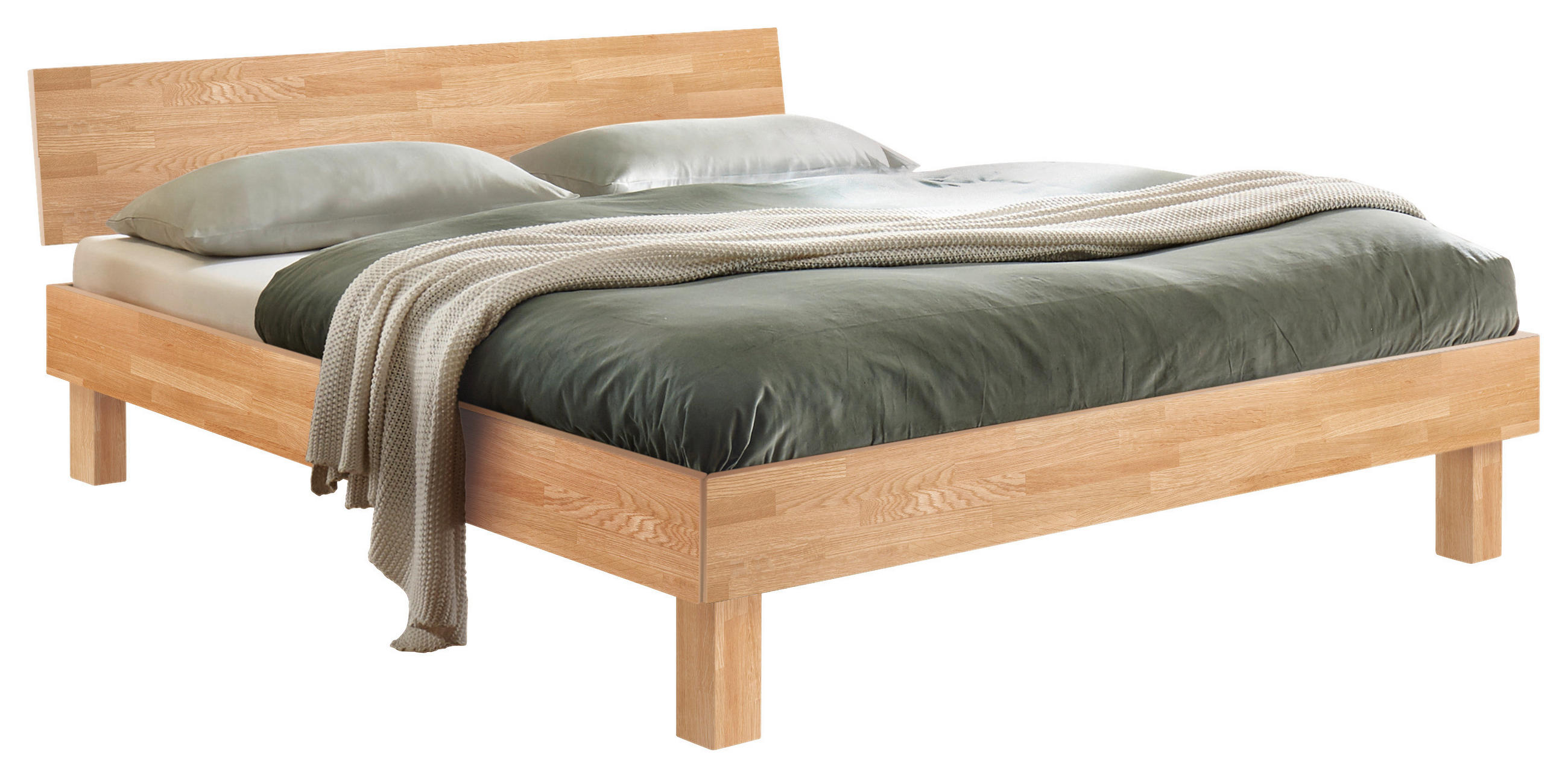 BETT 90/200 cm  in Eiche Bianco  - Eiche Bianco/Eichefarben, Natur, Holz (90/200cm) - Hasena