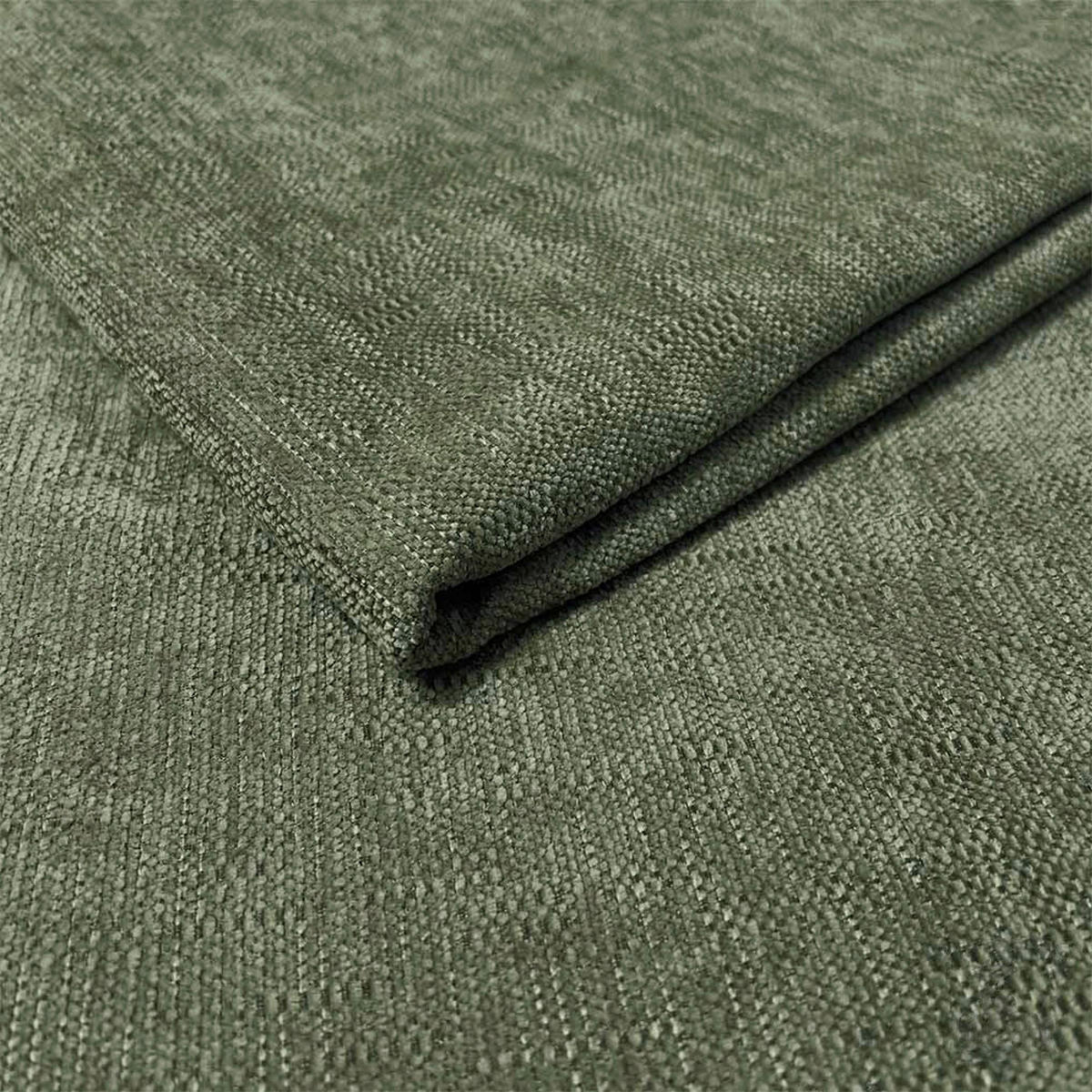 BIGSOFA Chenille Olivgrün  - Schwarz/Olivgrün, MODERN, Kunststoff/Textil (255/76/117cm) - Milino